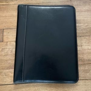 Genuine Leather Coach - Black Letter Size Notepad Portfolio Planner